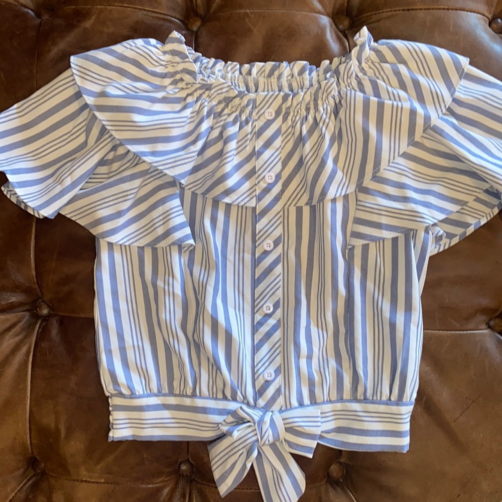 Habitual girls tie front flutter sleeve top